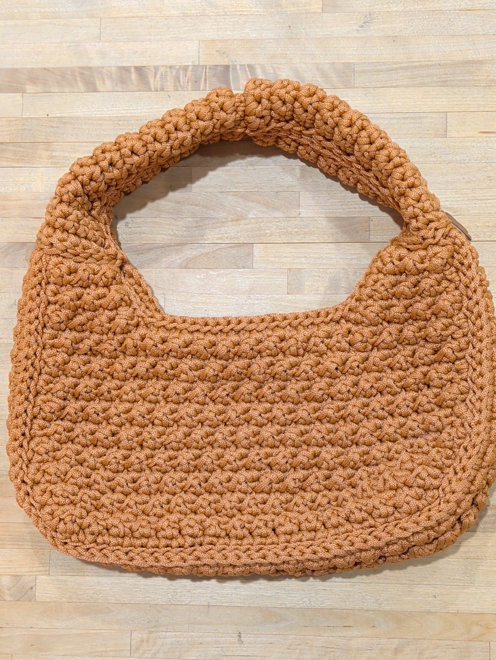 Woven Crochet HandBag in Rust Orange